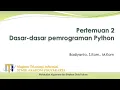Pertemuan 2 Algoprima dan Struktur Data Phyton