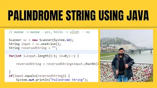 Palindrome String Using Java Java Coding Interview Question