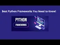 Top Python Frameworks You Must Know in 2024 Django Flask FastAPI More