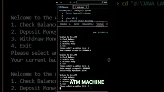 JAVA PROGRAM ATM MACHINE