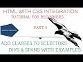 Working with classes in CSS-div and span with example