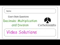 Multiplication and Division with Decimals Answers - Corbettmaths