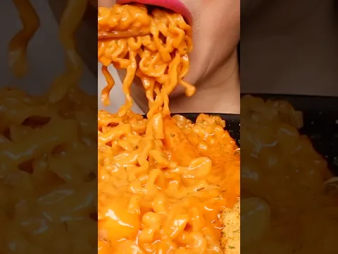 ASMR CHEESY CARBO FIRE NOODLE, MOZZARELLA CHEESE STICKS 까르보불닭 뿌링클 치즈스틱 치즈볼 먹방 MUKBANG#shorts