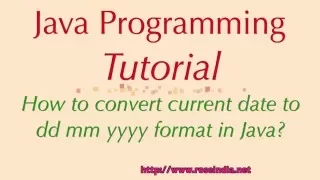 How to convert current date to dd mm yyyy format in Java