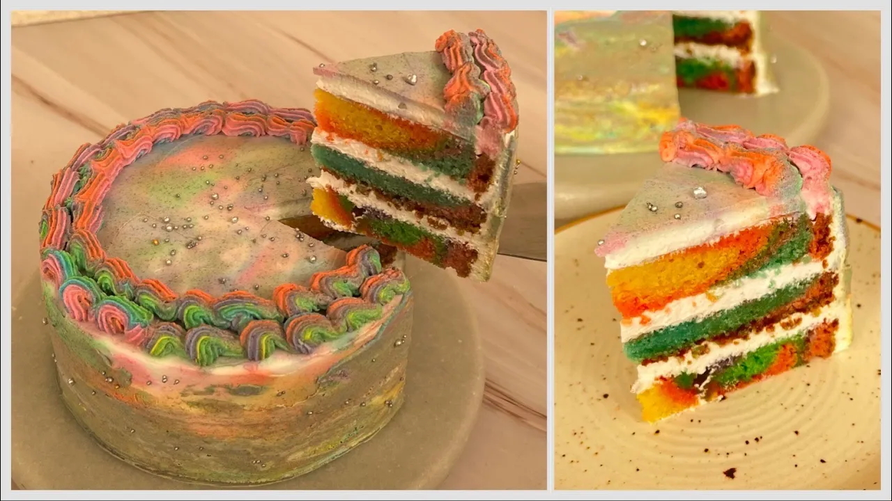            ,   &  , Holi Special Cake  Rainbow Cake