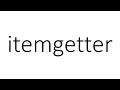 itemgetter in Python