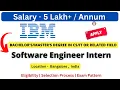IBM Off Campus Drive for Freesher 2025 Software Engineer Intern Salary 5 LPA