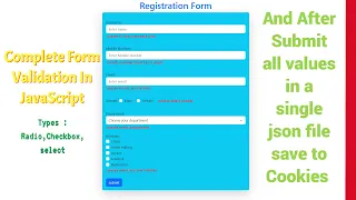 JavaScript Registration Form Validation Tutorial In Hindi using HTML And Bootstrap 5