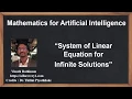 Machine Learning Tutorial Python Mathematics 18 System of Linear Equations Infinitely Solution
