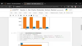 Data Visualization using matplotlib - Section 3 Bar Charts Horizontal Vertical Stacked
