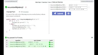Java codeStepByStep recursionMystery2 recursion