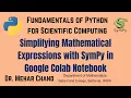 Simplifying Mathematical Expressions in Google Colab Notebook Simplifying Mathematical Expressions