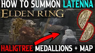 Elden Ring How To Summon Latenna At Church Apostate Derelict Haligtree Medallions Map location