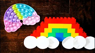 Learn Make Lego Rainbow pop it, DIY pop it collection
