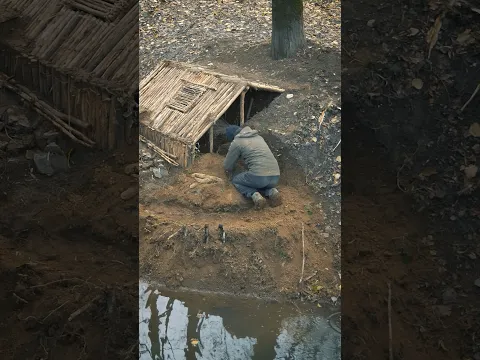Warm Shelter. 🔥 #building # #survival #shelter