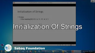Initialization of Strings Computer Science Lecture Sabaq pk