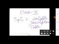 X computer how to make variable description table
