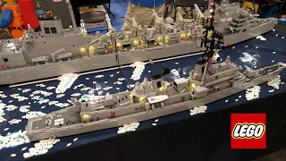 LEGO USS Sacramento Refueling with USS Waddell Ships