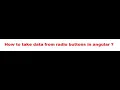 How to take data to radio button using angular