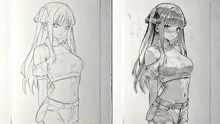 how to draw anime girl nino nakano easy drawing tutorial how to draw anime for beginners