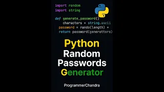 Python Random Password Generator Beginner Project in Python