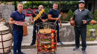 МЯСНОЙ ЭКСТАЗ в ТАНДЫРЕ! ПЯТЬ видов МЯСА Цесарка, кролик, говядина, баранина. Мясное ассорти ENG SUB