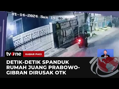 Empat Pria Rusak Spanduk Rumah Juang Prabowo-Gibran di Deliserdang