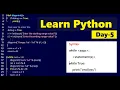 Learn Python Day05 with practical s while loop Statement with examples explained Highblix