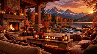 Cozy Autumn Cabin 🍂 Jazz & Fireplace Ambience | Relax, Study, Work & Sleep