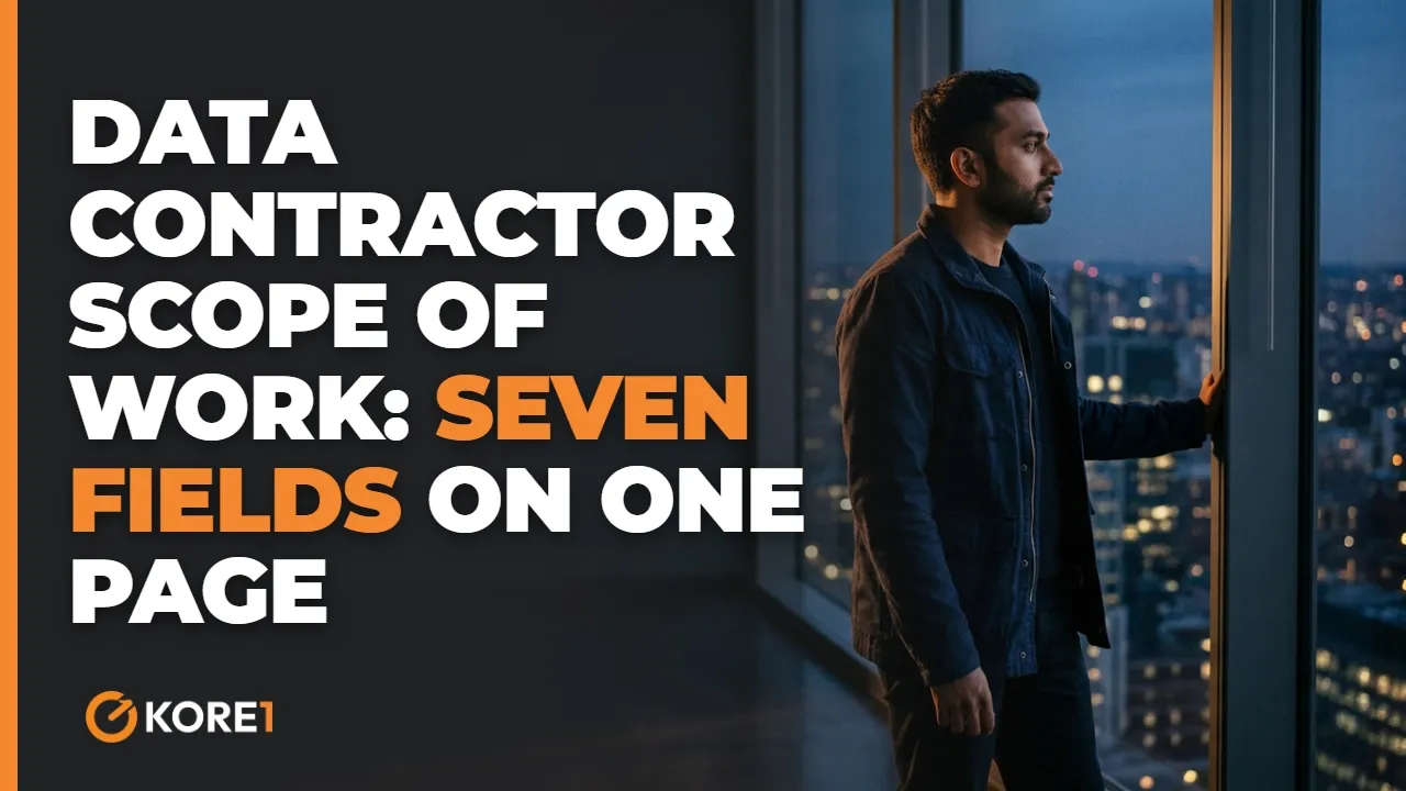 Data Contractor Scope of Work: Seven Fields, One Page video - KORE1