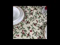 Christmas tablecloth with red Christmas berries poinsettia flower Rectangle tablecloth decor ideas