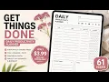 The BEST Daily Productivity Planner for GoodNotes Print 61-Page Digital Planner PDF