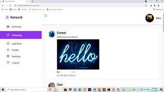 CS50 Project 4 - Network Web Programming with Python and JavaScript