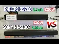 Philips B5706 2 1ch vs Sony Ht-S100F 2 0ch Compact Soundbars Bass Sound Test