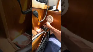 Transmission is in and and she’s running !! #fyp #sailing #boat #diy #pets