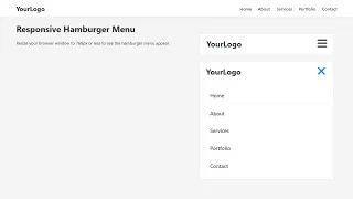 Responsive Hamburger Menu Using HTML CSS JavaScript Mobile Navigation