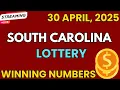South Carolina Midday Lottery Results For - 30 Apr 2025