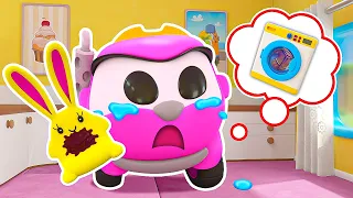 Leo helps Lea wash her favorite toy and builds a new washing machine.