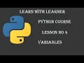 Variables Tutorial Learn Python - Full course in