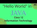 Hello world program in java java first program Class 12 information technology
