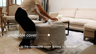Our slipcover ottomans can be used as extra seating or a handy place to place your books