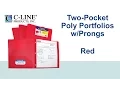 Two-Pocket Heavyweight Poly Portfolio Folder with Prongs Red - C-Line Products