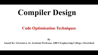 Lecture 2 Loop optimization Techniques code optimization
