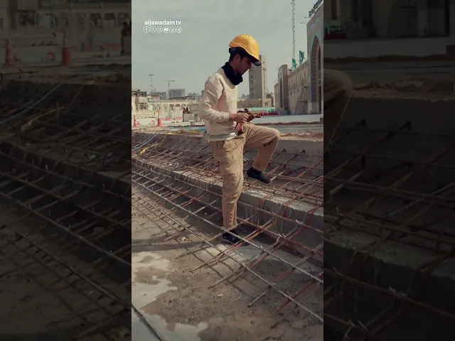 جهود مباركة من قبل خدام قسم الشؤون الهندسية في العتبة الكاظمية المقدسة لإعمار صحن الإمامين الحسنين