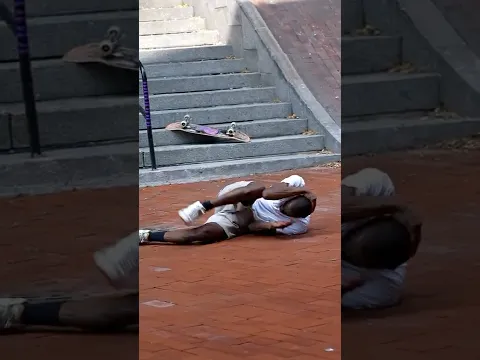 Skater Cracks Head On Handrail #shorts #skateboarding