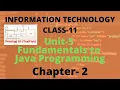 UNIT-5 FUNDAMENTALS TO JAVA PROGRAMMING CLASS - 11 IT 802 CBSE INFORMATION TECHNOLOGY PART 9