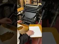 Howard letterpress prints his favorite cut with a 10x15 Chandler Price Gordon style jobbing press