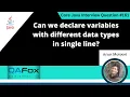 Can we declare variables with different data types in single line Core Java Interview Question
