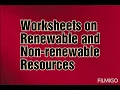 Worksheets on Renewable and Non-renewable resources