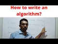 How to write algorithm Class 3
